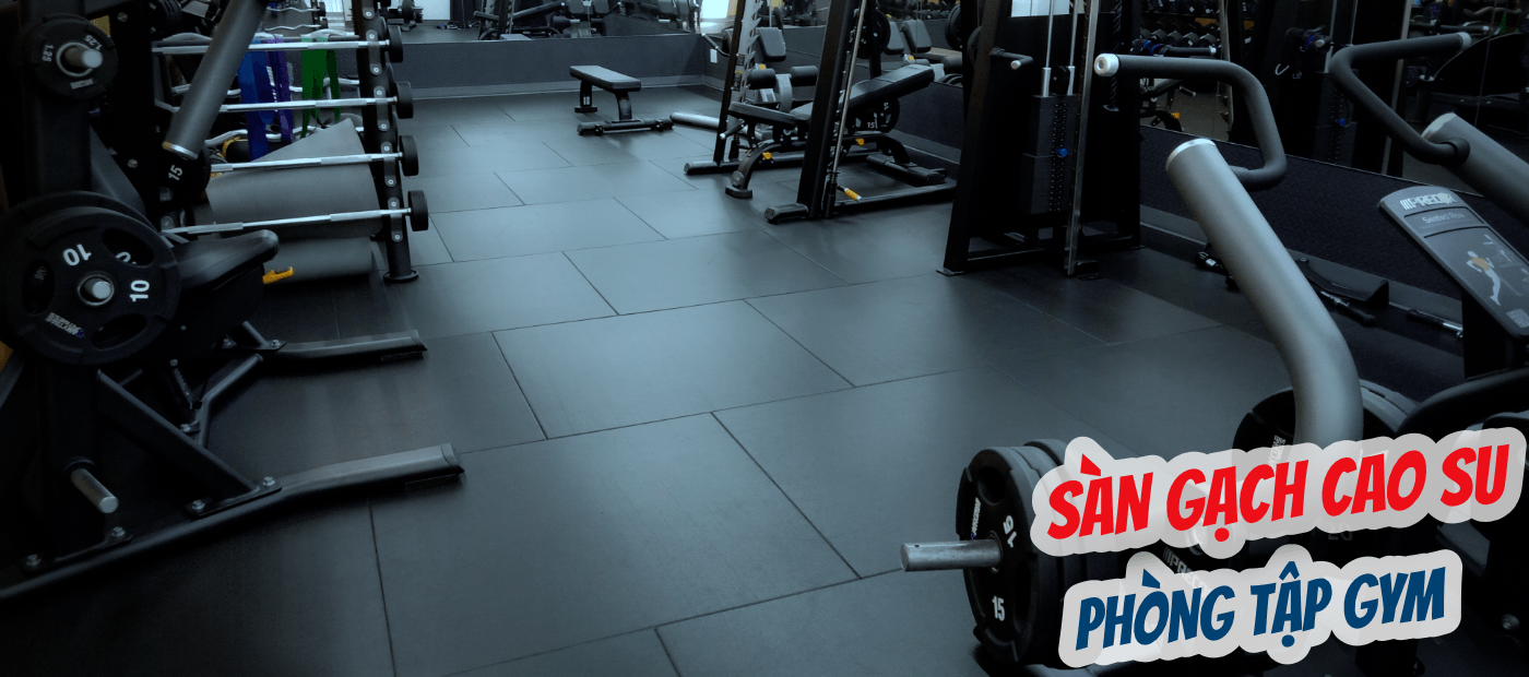 Sàn gạch cao su phòng GYM C4 mặt thảm
